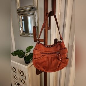 Gorgeous Rust Orange Brown Tignanello Purse / Shoulder Bag